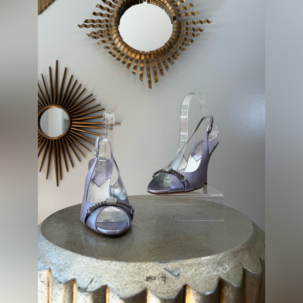 D&G - Dolce and Gabbana Metallic Violet Heels